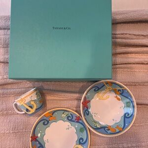 Tiffany & Co. Blue and Yellow Dinnerware Set